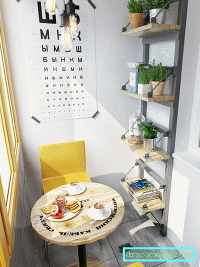 Balkonski sto - 77 fotografija stilskog dizajna